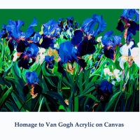 Homage to Van Gogh irises Canvas