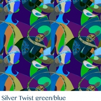 Silver Twist  green blue fabric