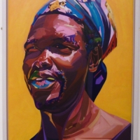 West Indian Man Junie canvas framed
