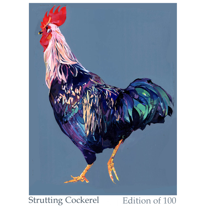 Strutting cockerel